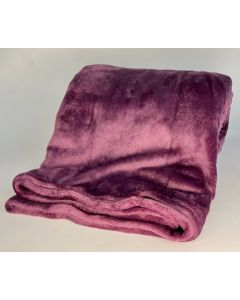 Plaid Fleece Uni Aubergine paars 150x200, Deken voor op de bank , bed of picknick kleed