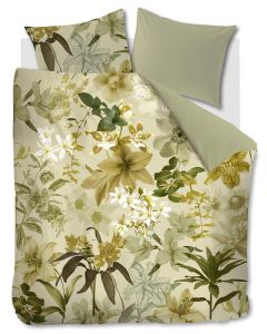 Kiley groen dekbedovertrek 100% katoen satijn Bedding House